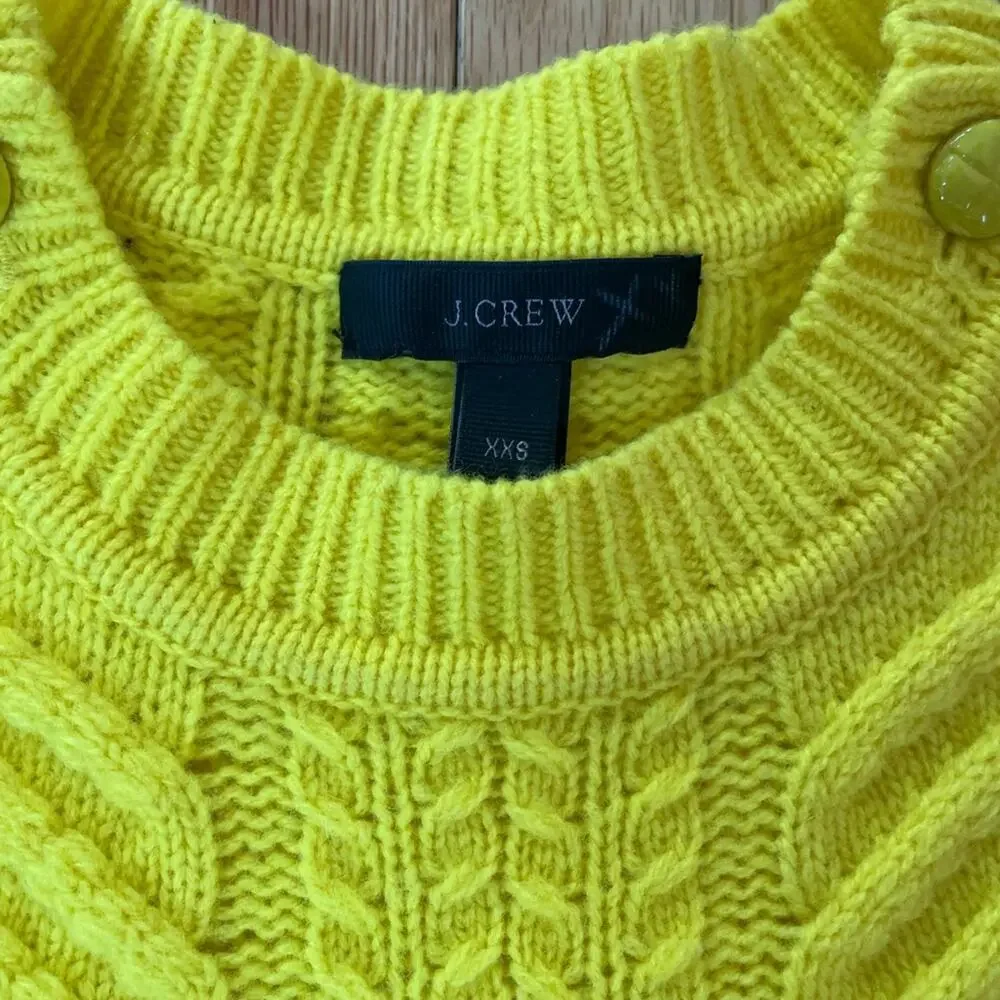 J Crew Women’s Wool Sweater with‎ buttons. Yellow